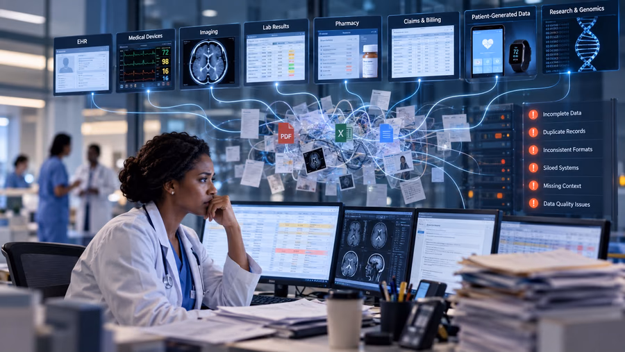 Two data leaders working through a pipeline diagram on a glass wall